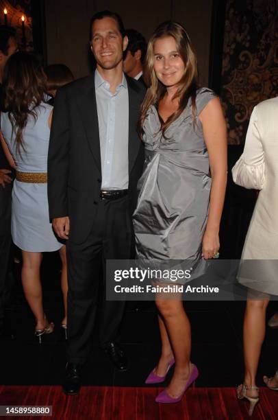 Eric Zinterhofer and Aerin Lauder Zinterhofer attend a dinner for Roger Federer at Wakiya in New York.