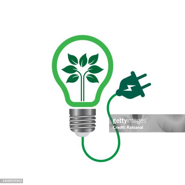 ilustraciones, imágenes clip art, dibujos animados e iconos de stock de concepto de idea ecológica - bombilla de bajo consumo