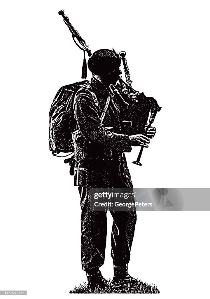 Joueur de cornemuse écossais de la Seconde Guerre mondiale
