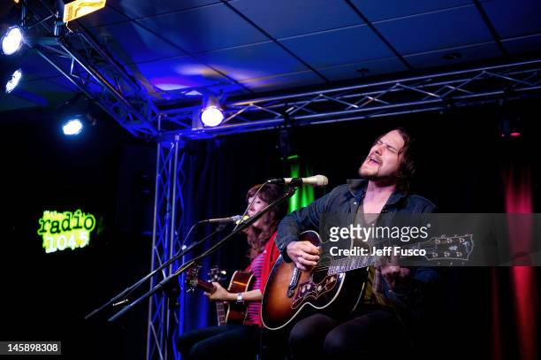 Brian Aubert of Silversun Pickups performs at the Radio 104.5 iHeart Performance Theater on June 7, 2012 in Bala Cynwyd, Pennsylvania.