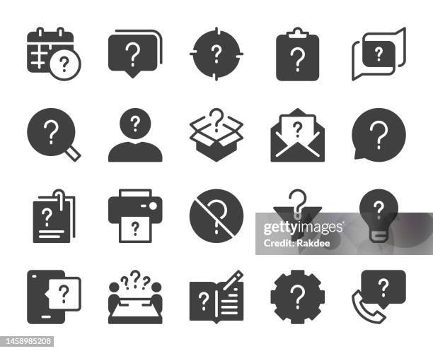 question - icons - suspicious package stock illustrations