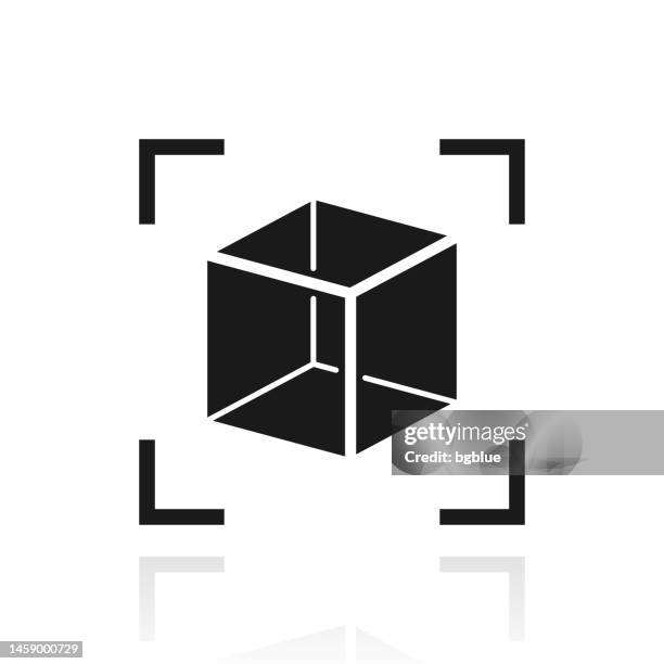 augmented reality. icon with reflection on white background - camera screen white background stock illustrations
