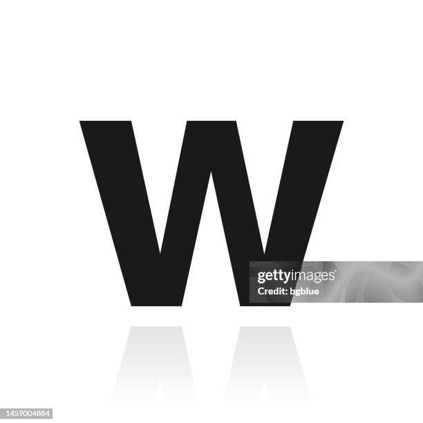 letter w. icon with reflection on white background - w logo vector stock illustrations