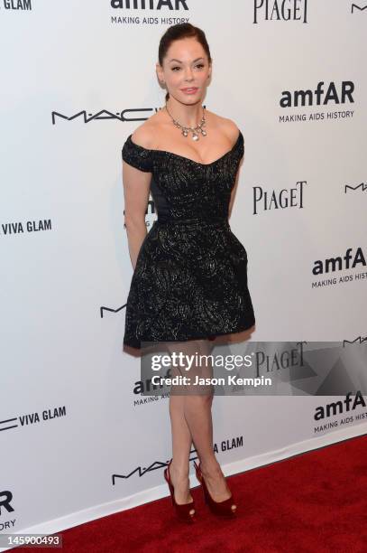 Actress Rose McGowan attends the 3rd annual amfAR Inspiration Gala New York at The New York Public Library - Stephen A. Schwarzman Building on June...