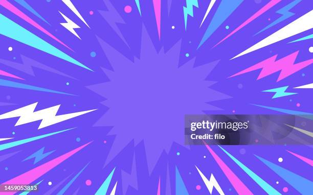 ilustrações, clipart, desenhos animados e ícones de zap moderno explosão excitação blast zap fundo abstrato - excêntrica