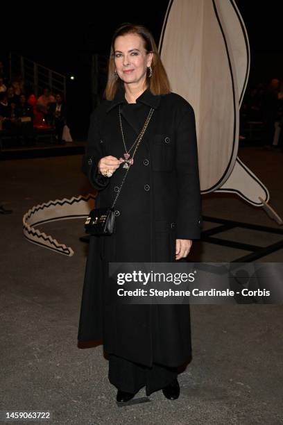 Carole Bouquet attends the Chanel Haute Couture Spring Summer 2023 show as part of Paris Fashion Week on January 24, 2023 in Paris, France.