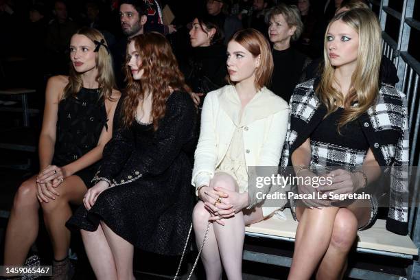 Angèle, Sadie Sink, Lucy Boynton, and Apple Martin attend the Chanel Haute Couture Spring Summer 2023 show as part of Paris Fashion Week on January...