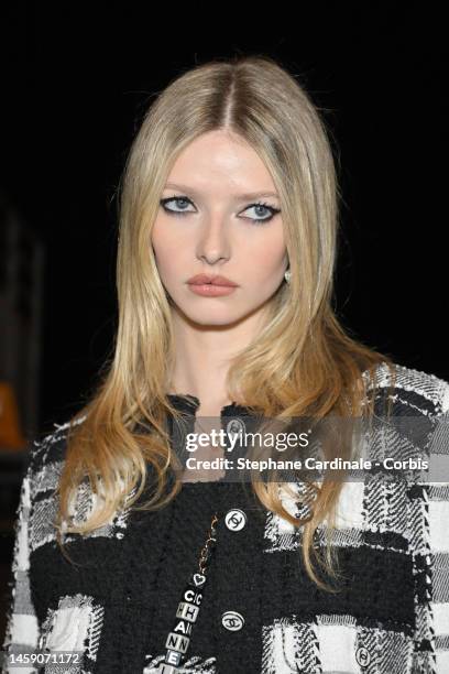 Apple Martin attends the Chanel Haute Couture Spring Summer 2023 show as part of Paris Fashion Week on January 24, 2023 in Paris, France.