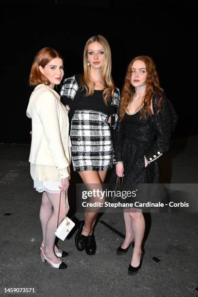 Lucy Boynton, Apple Martin and Sadie Sink attend the Chanel Haute Couture Spring Summer 2023 show as part of Paris Fashion Week on January 24, 2023...