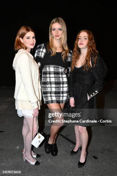 Lucy Boynton, Apple Martin and Sadie Sink attend the Chanel Haute Couture Spring Summer 2023 show as part of Paris Fashion Week on January 24, 2023...