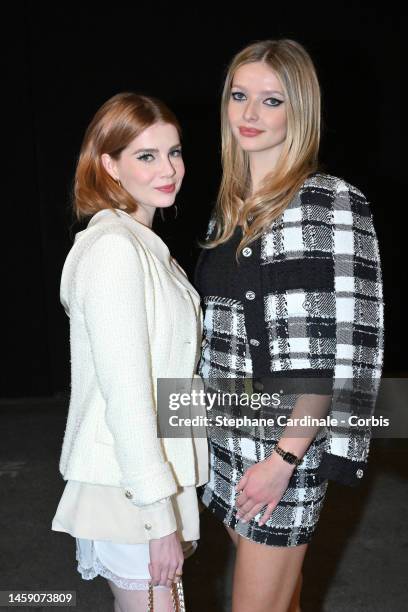 Lucy Boynton and Apple Martin attend the Chanel Haute Couture Spring Summer 2023 show as part of Paris Fashion Week on January 24, 2023 in Paris,...