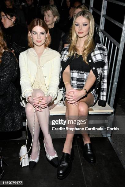 Lucy Boynton and Apple Martin attend the Chanel Haute Couture Spring Summer 2023 show as part of Paris Fashion Week on January 24, 2023 in Paris,...