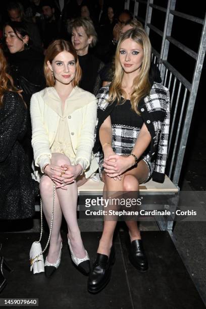 Lucy Boynton and Apple Martin attend the Chanel Haute Couture Spring Summer 2023 show as part of Paris Fashion Week on January 24, 2023 in Paris,...
