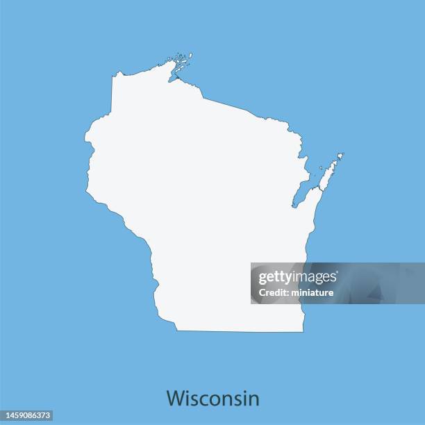 wisconsin map - file wisconsin pole of inaccessibility.png stock illustrations