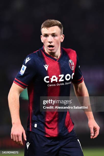 Lewis Ferguson of Bologna FC looks on during the Serie A match between Bologna FC and US Cremonese at Stadio Renato Dall'Ara on January 23, 2023 in...