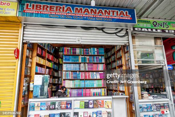 Bogota, Colombia, Libreria Manantial bookstore selling textbooks and used books.
