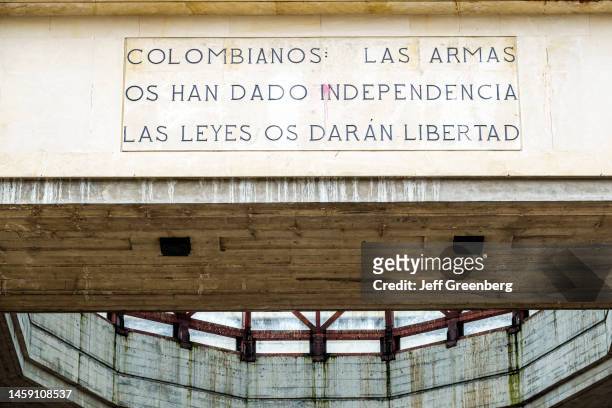 Bogota, Colombia, La Candelaria, Centro Historico, Bolivar Square, Palacio de Justicia, Palace of Justice, built by architect Roberto Londono, with...