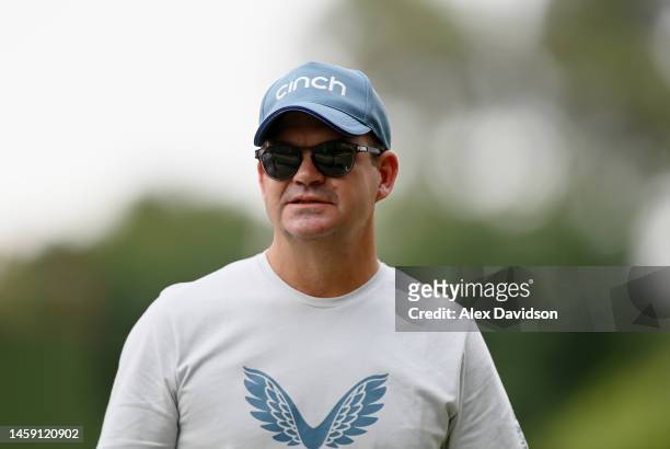England Head Coach Matthew Mott looks on during a England Nets Session at Mangaung Oval on January 24, 2023 in Bloemfontein, South Africa.
