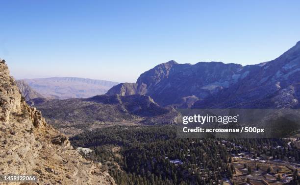 scenic view of mountains against clear sky,ziarat,balochistan,pakistan - balochistan stock pictures, royalty-free photos & images