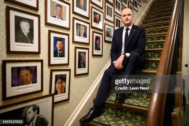 Leader of the Scottish National Party in the House of Commons Stephen Flynn poses for a portrait in the Houses of Parliament on January 24, 2023 in...