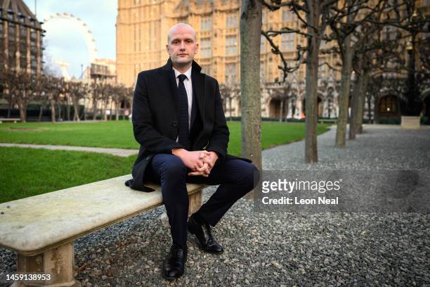 Leader of the Scottish National Party in the House of Commons Stephen Flynn poses for a portrait in the Houses of Parliament on January 24, 2023 in...