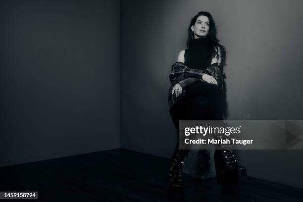 Anne Hathaway of ‘Eileen’ is photographed for Los Angeles Times at the Los Angeles Times Studio at the Sundance Film Festival presented by Chase...