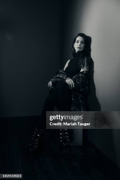 Anne Hathaway of ‘Eileen’ is photographed for Los Angeles Times at the Los Angeles Times Studio at the Sundance Film Festival presented by Chase...