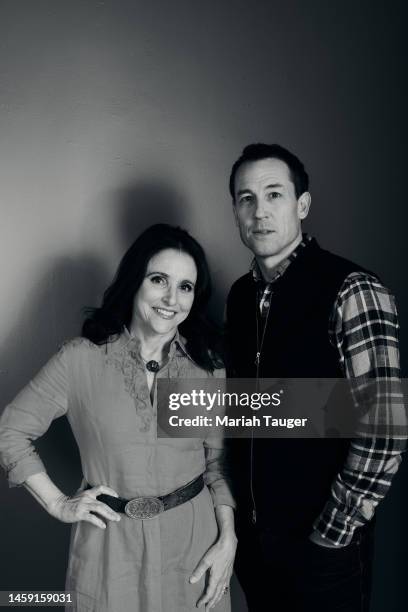 Julia Louis-Dreyfus and Tobias Menzies of ‘You Hurt My Feelings’ are photographed for Los Angeles Times at the Los Angeles Times Studio at the...
