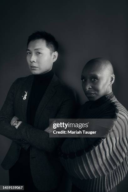 Anthony Chen and Cynthia Erivo of ‘Drift’ are photographed for Los Angeles Times at the Los Angeles Times Studio at the Sundance Film Festival...