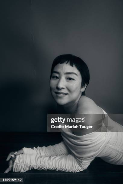 Greta Lee of ‘Past Lives’ is photographed for Los Angeles Times at the Los Angeles Times Studio at the Sundance Film Festival presented by Chase...