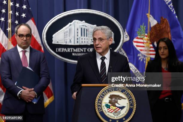 Attorney General Merrick Garland is joined by Assistant Attorney General Jonathan Kanter of the Antitrust Division and U.S. Associate Attorney...