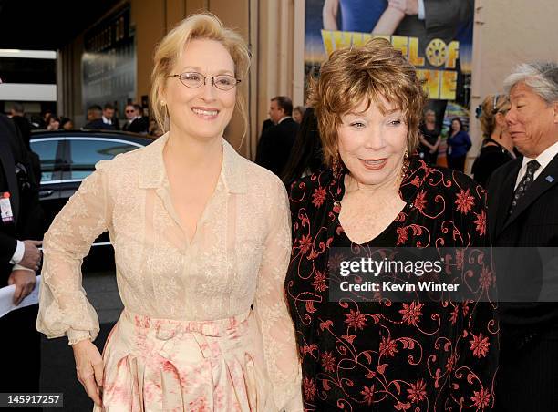 Actress Meryl Streep and honoree Shirley MacLaine arrive at the 40th AFI Life Achievement Award honoring Shirley MacLaine held at Sony Pictures...