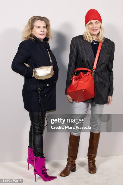 Marie-Amelie Seigner and actress Emmanuelle Seigner attend the Alexandre Vauthier Haute Couture Spring Summer 2023 show as part of Paris Fashion Week...