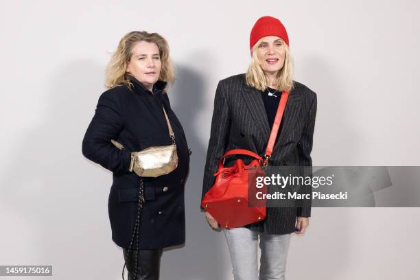 Marie-Amelie Seigner and actress Emmanuelle Seigner attend the Alexandre Vauthier Haute Couture Spring Summer 2023 show as part of Paris Fashion Week...