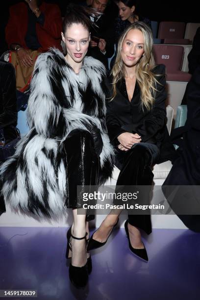 Coco Rocha and Dylan Penn attend the Giorgio Armani Prive Haute Couture Spring Summer 2023 show as part of Paris Fashion Week on January 24, 2023 in...