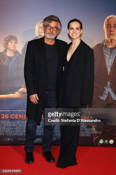 Paolo Genovese and Sara Serraiocco attend the premiere of "Il Primo Giorno Della Mia Vita" at Cinema Odeon on January 24, 2023 in Milan, Italy.