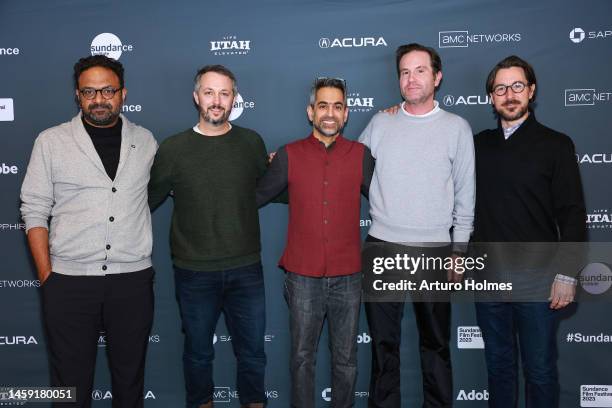 Alan McAlex, Sean McKittrick, Richie Mehta, Edward H. Hamm Jr. And Ray Mansfield attend the 2023 Sundance Film Festival "Poacher" Premiere at...