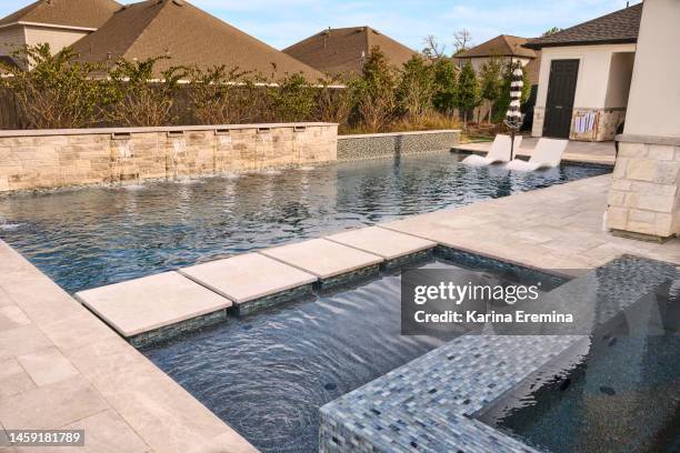 heated-pools - houston house stock pictures, royalty-free photos & images