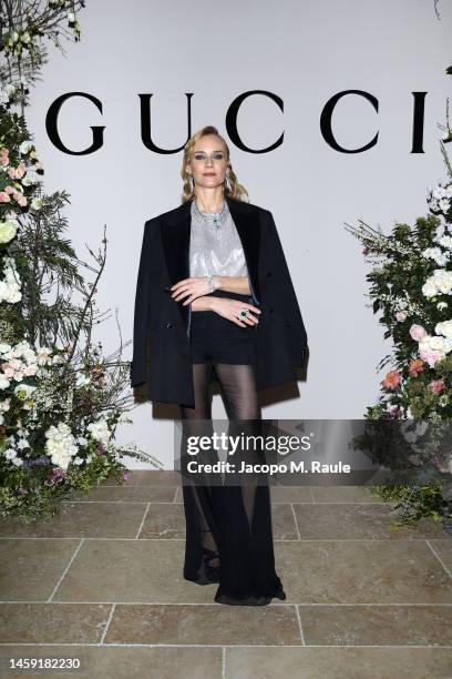 Diane Kruger attends private dinner celebrating the Gucci High Jewelry Collection at Hotel Ritz on January 24, 2023 in Paris, France.