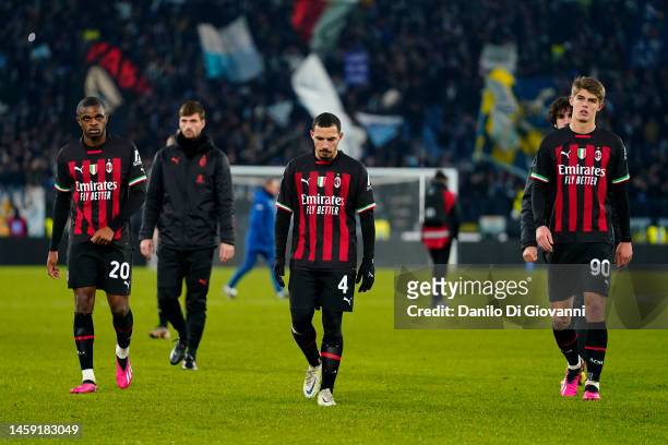The delusion of AC Milan Player's at the end of the Serie A match between SS Lazio and AC MIlan at Stadio Olimpico on January 24, 2023 in Rome, .