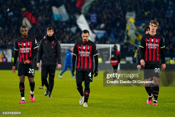 The delusion of AC Milan Player's at the end of the Serie A match between SS Lazio and AC MIlan at Stadio Olimpico on January 24, 2023 in Rome, .