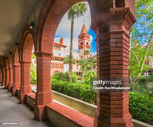flagler college arches - st augustine florida stock pictures, royalty-free photos & images