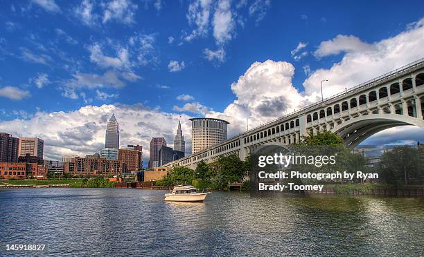 riverside - cleveland skyline stock pictures, royalty-free photos & images