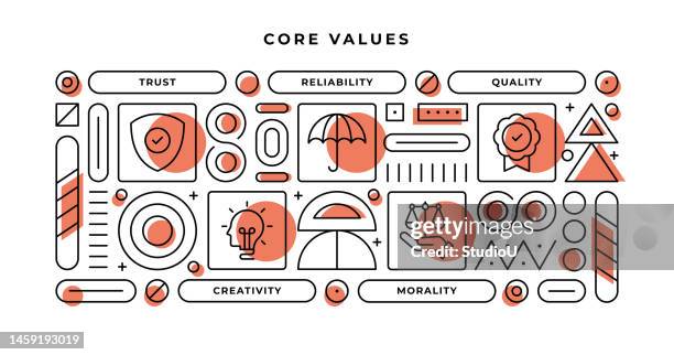 Core Values Infographic Concept With Geometric Shapes And Trust ...