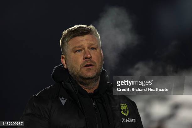 Oxford manager Karl Robinson during the Sky Bet League One between Wycombe Wanderers and Oxford United at Adams Park on January 24, 2023 in High...