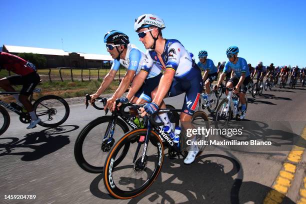 Maximiliano Richeze of Argentina and Team Argentina and Yves Lampaert of Belgium and Team Soudal Quick-Step compete during the 39th Vuelta a San Juan...