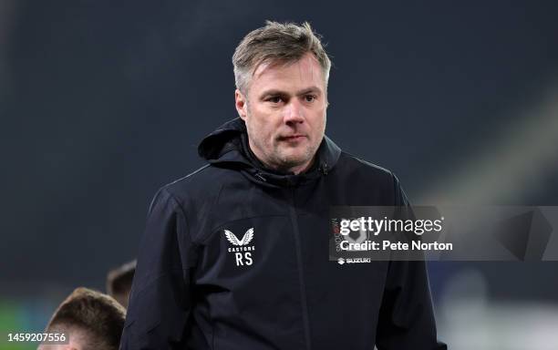 Milton Keynes Dons assistant head coach Robbie Stockdale during the pre match warm up prior to the Sky Bet League One between Milton Keynes Dons and...