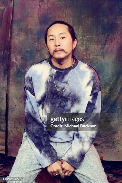 Justin Chon of 'Jamojaya' is photographed for Deadline at the Deadline Studio during the 2023 Sundance Film Festival at the Hotel Park City on...