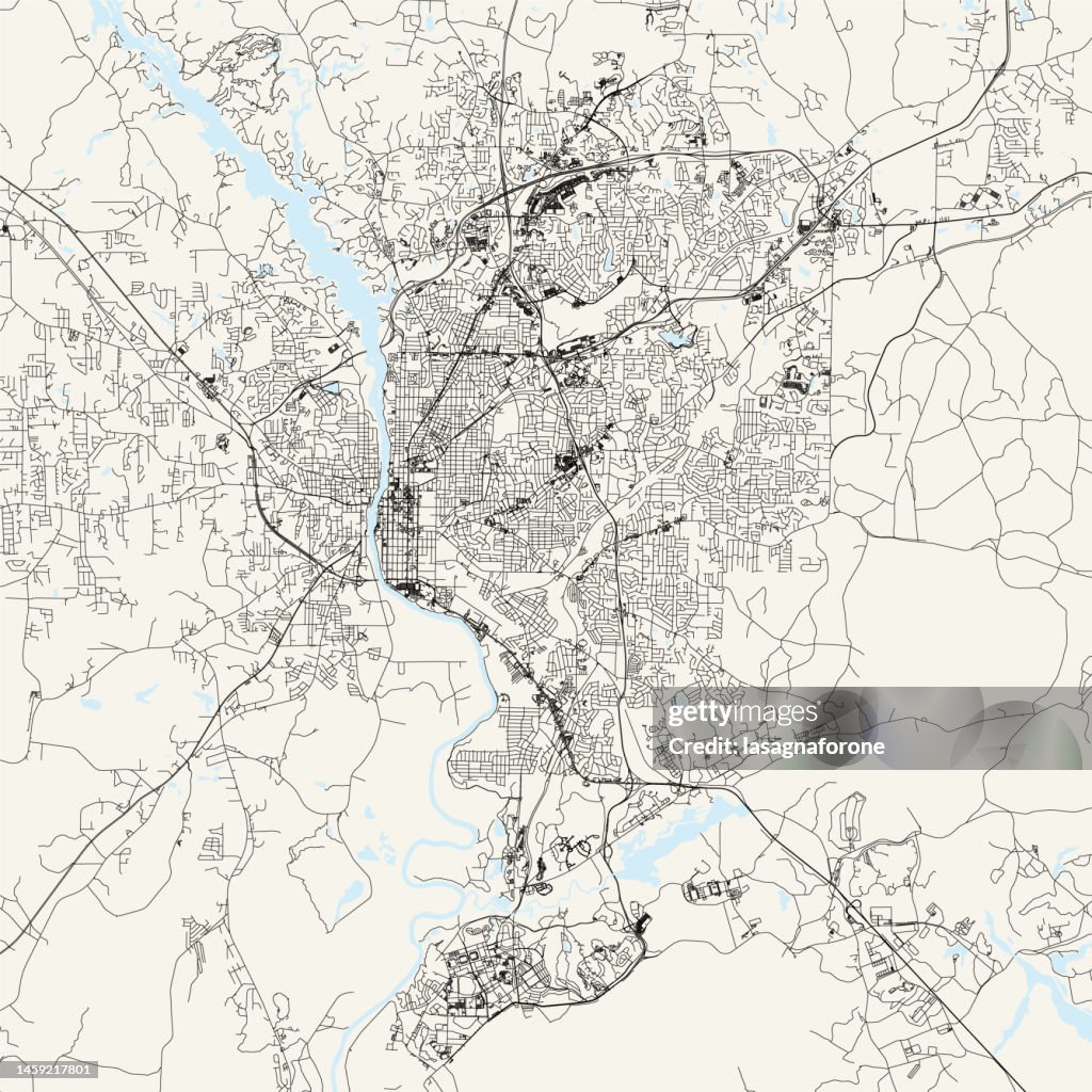 Columbus, Georgia, USA Vector Map
