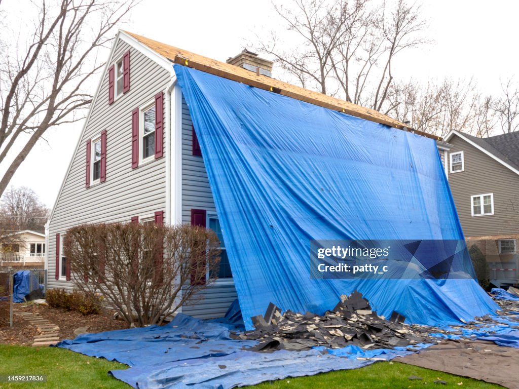 New Roof on Saltbox Colonial House